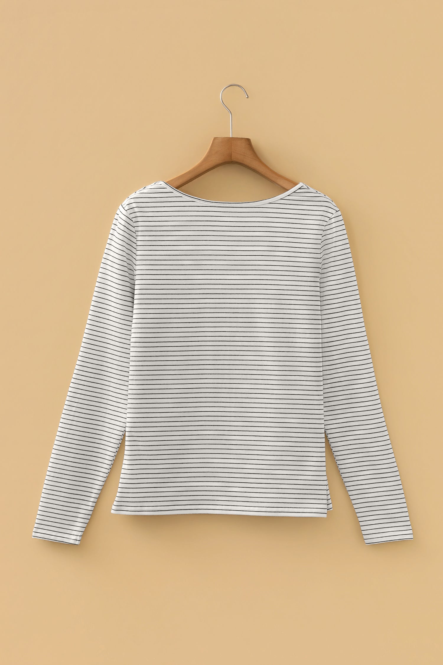 White Stripe Square Neck Long Sleeve Top 🇺🇸