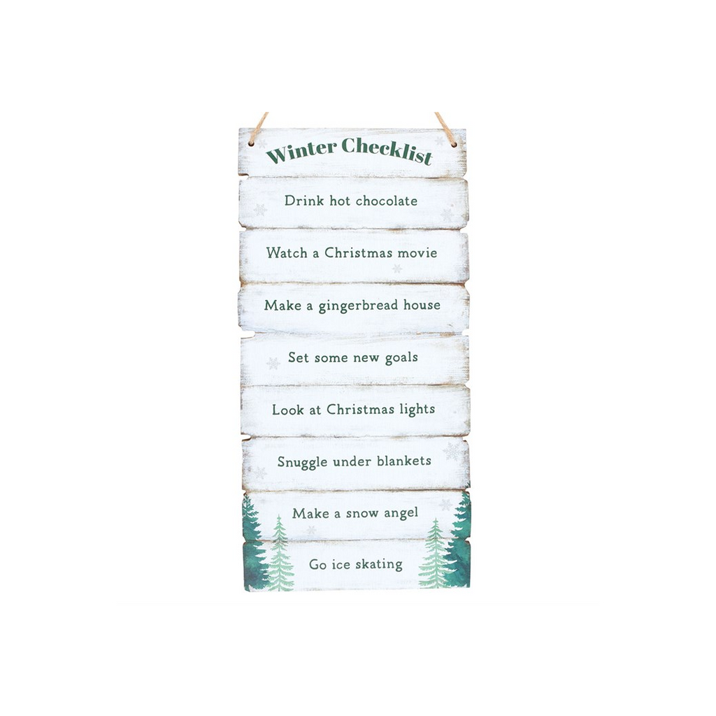 Winter Wonderland Checklist Hanging Sign 🇬🇧