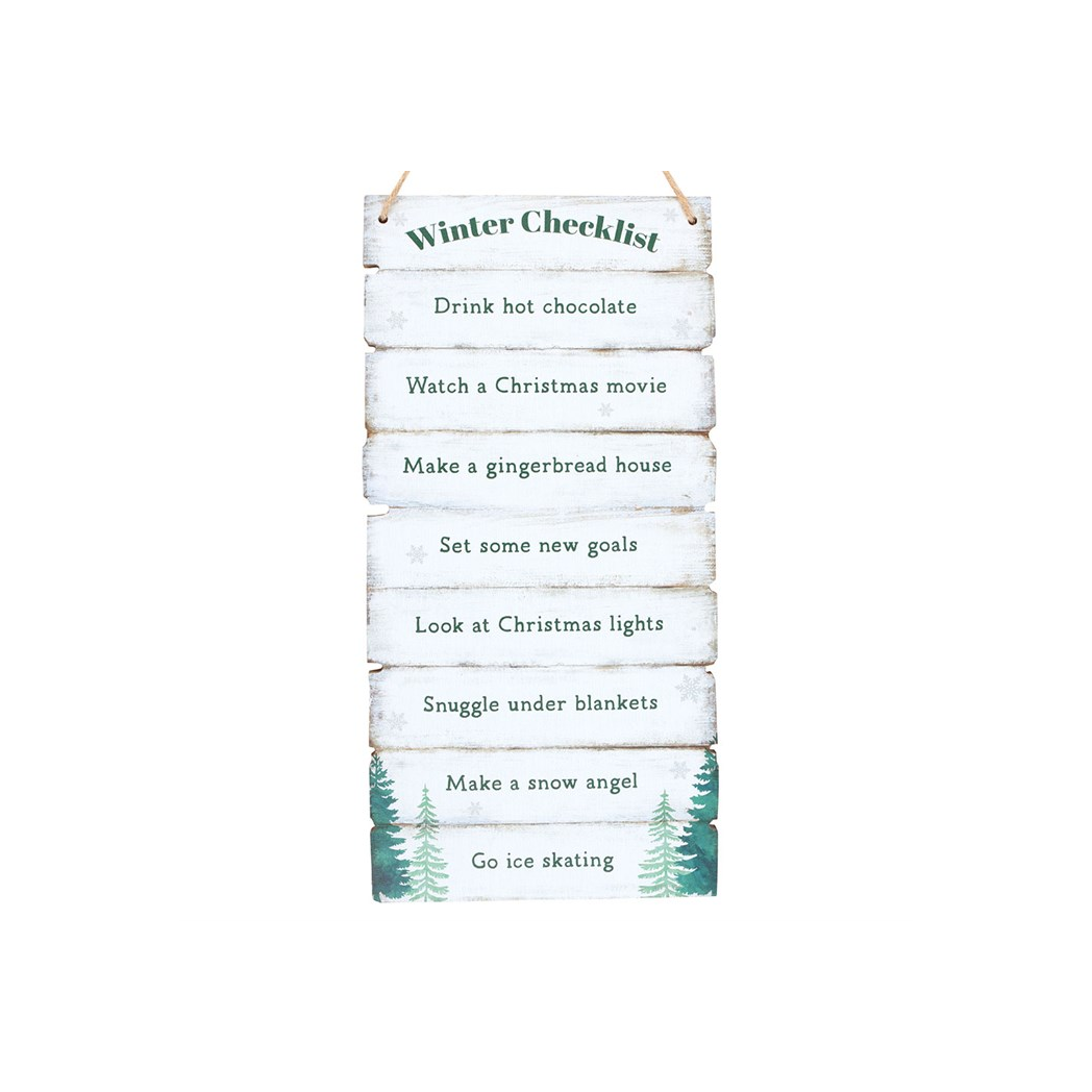Winter Wonderland Checklist Hanging Sign 🇬🇧