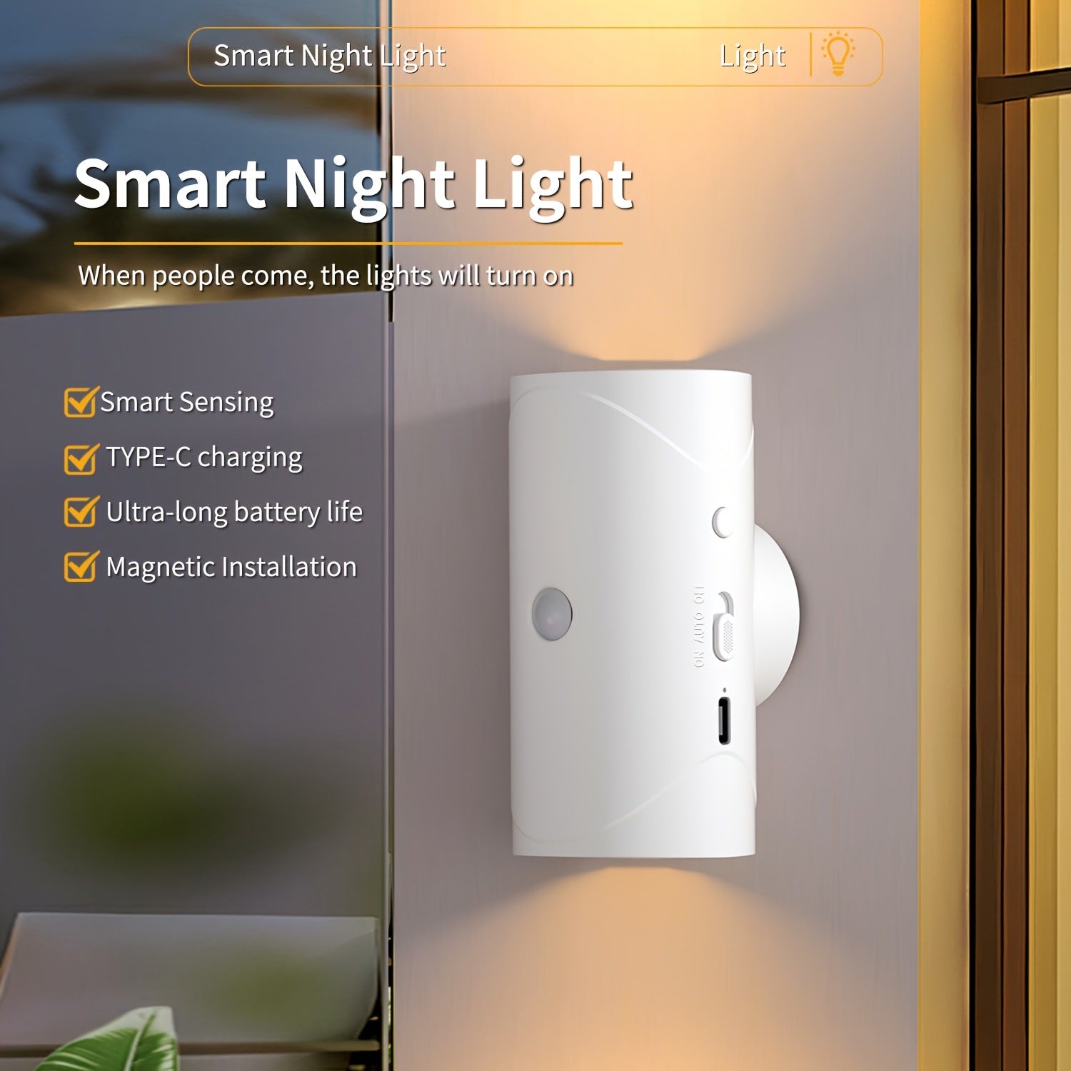 Rechargeable Led Night Lights Equipped With Motion Sensing 🇨🇳