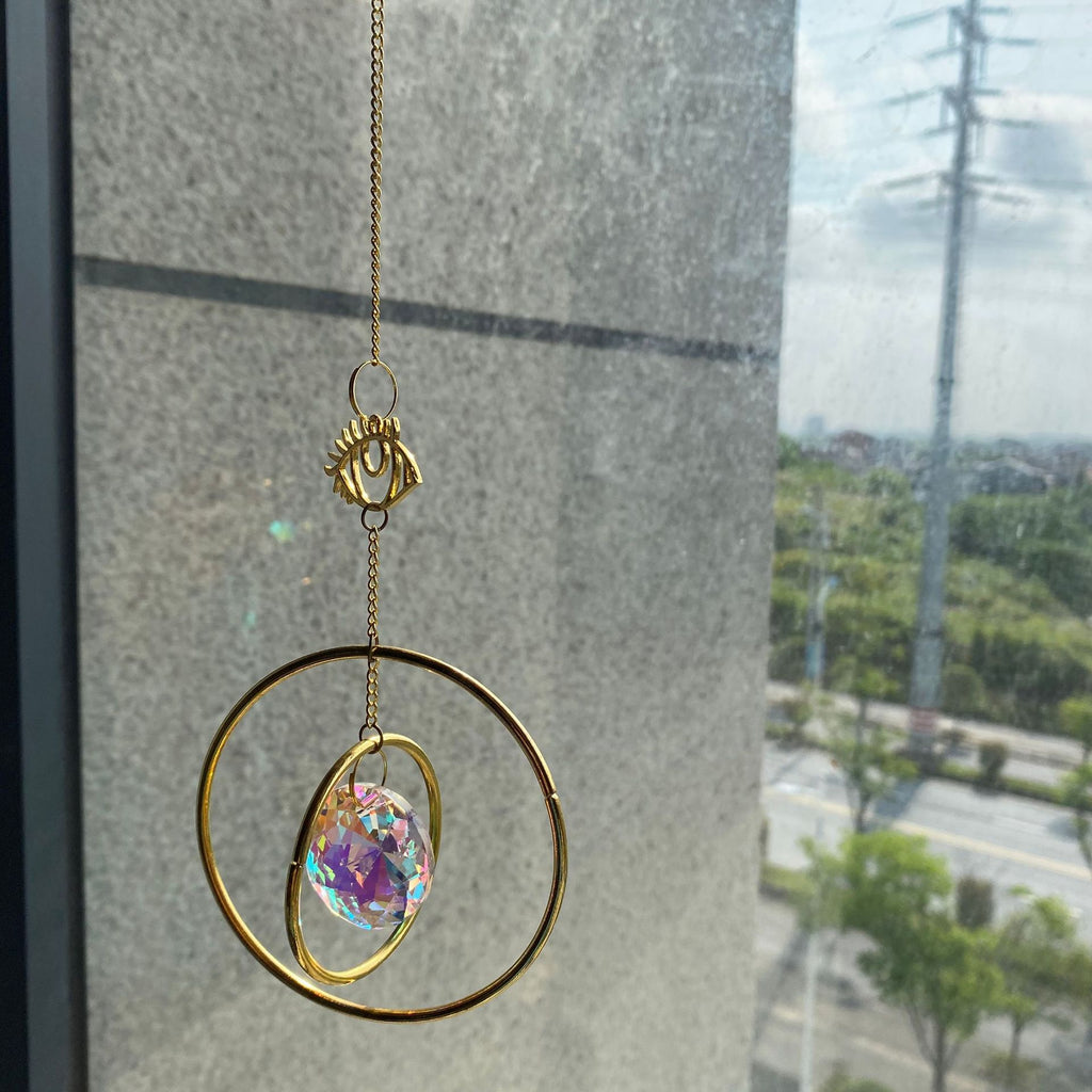 Hanging Crystal Ornaments Metal Garden Decoration Pendant 🇨🇳
