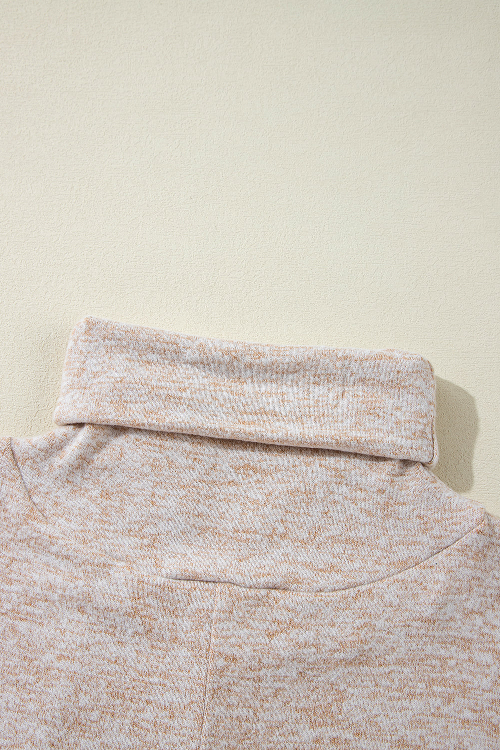 Apricot Drawstring Cowl High Neck Long Sleeve Split Top 🇺🇸