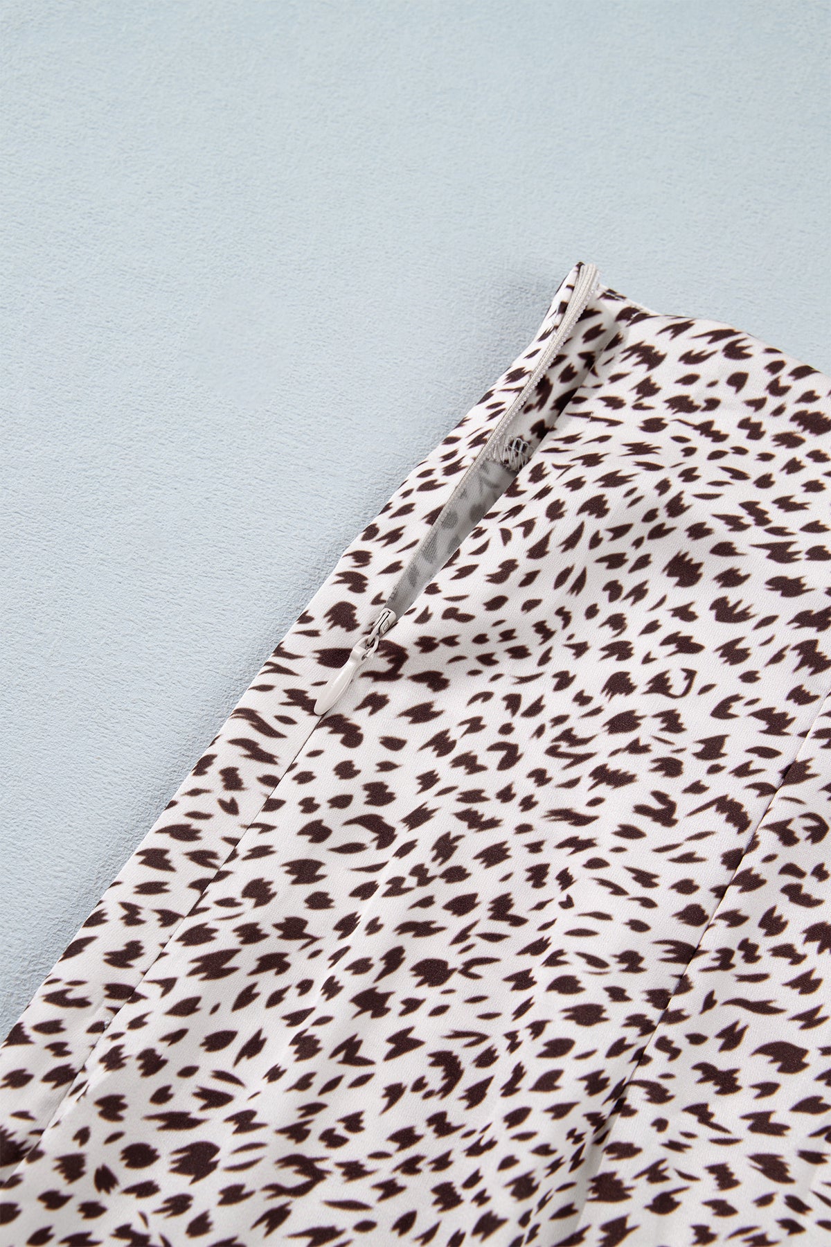 Brown Cheetah Print Trim Split Long Western Skirt 🇺🇸