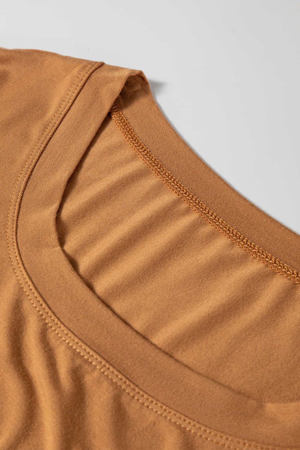 Chestnut Solid Color Long Sleeve Fitted Top 🇺🇲