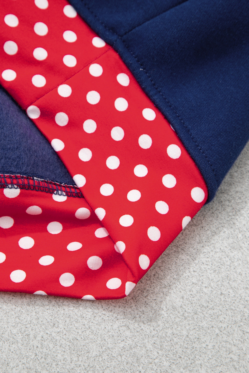 Red Polka Dot Patchwork Round Neck Plus Size Sweatshirt 🇺🇸