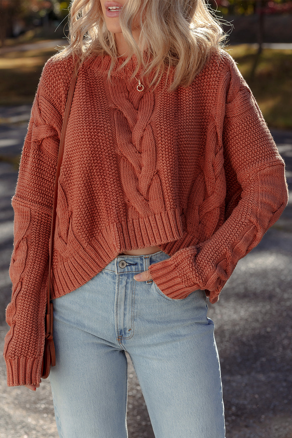 Redwood Burl Chunky Fit Slouchy Textured Knit Sweater 🇺🇸