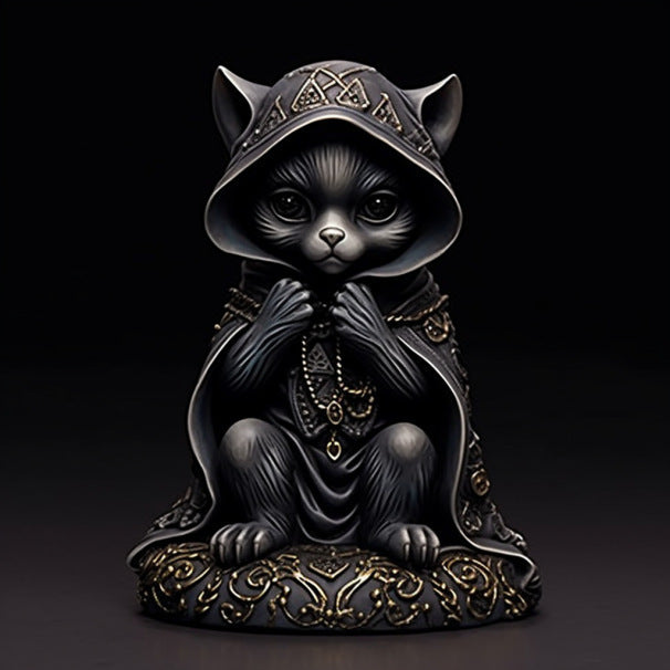 Halloween Black Cat Resin Craft Ornament Home Decoration Desktop Statue 🇨🇳