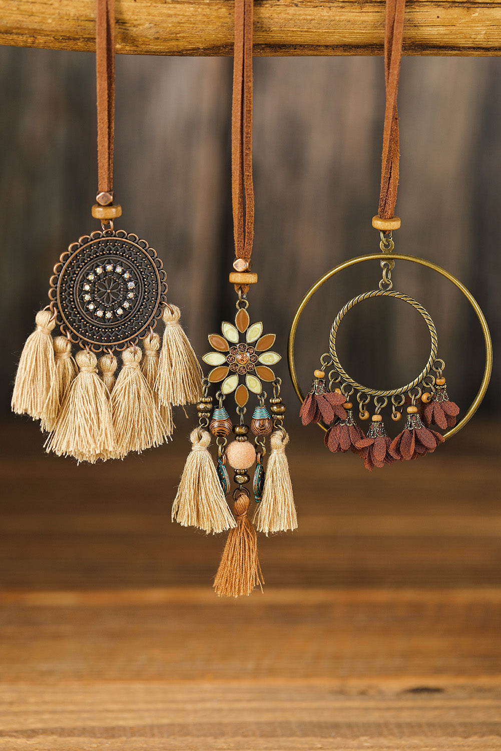Multicolor 3pcs Bohemian Retro Tasseled Pendant Necklace 🇨🇳