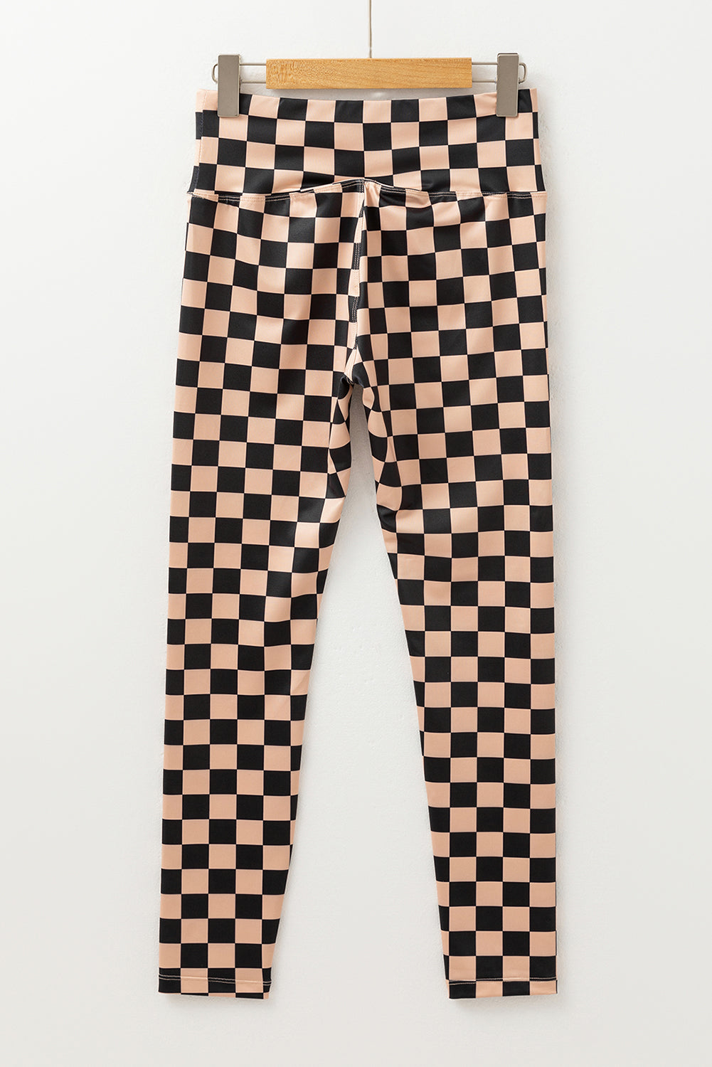 Khaki Checkered Pattern High Waist Skinny Leggings 🇺🇸