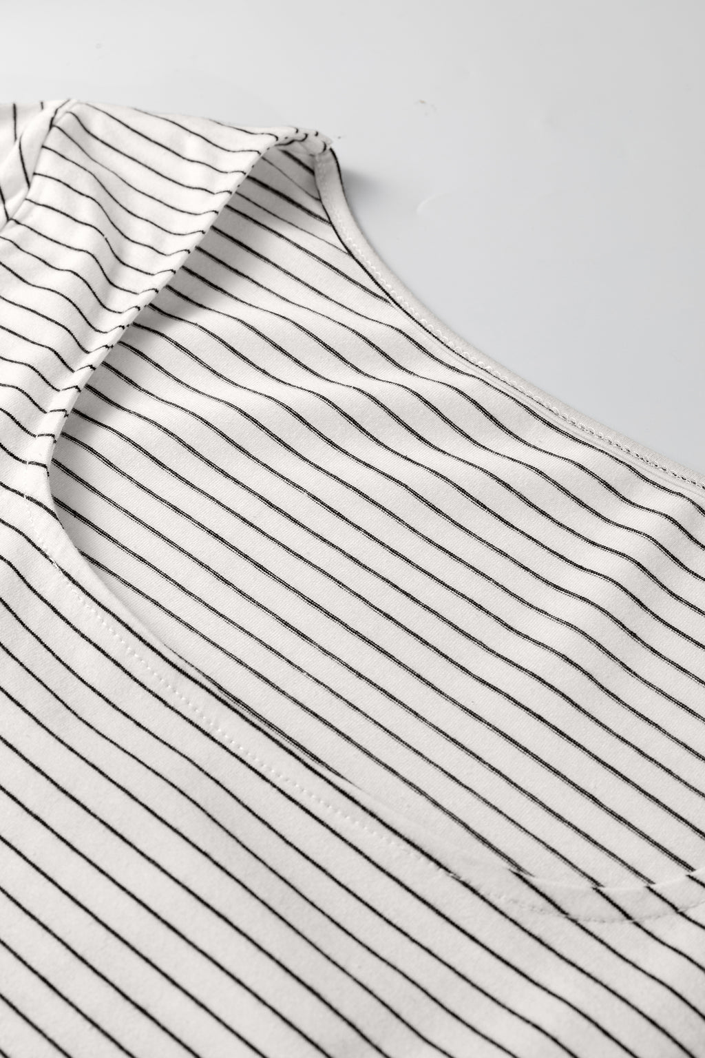 White Stripe Square Neck Long Sleeve Top 🇺🇸