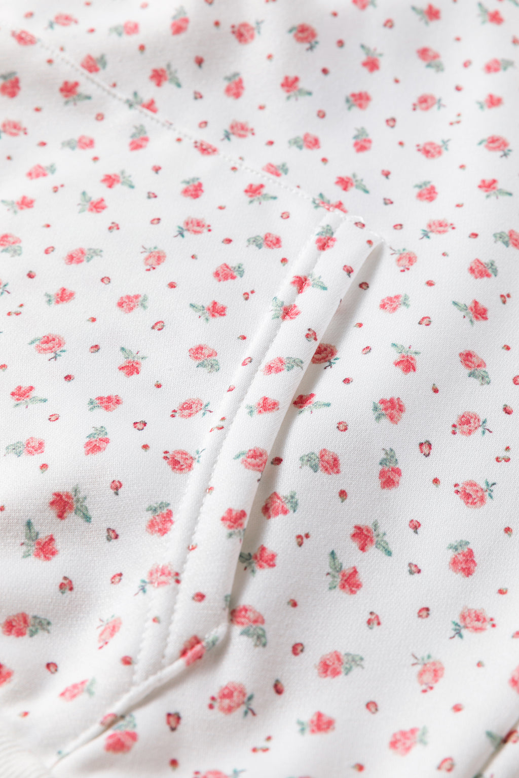 Pink Floral Print Kangaroo Pocket Hoodie Sheath Sweatpants Set 🇺🇸