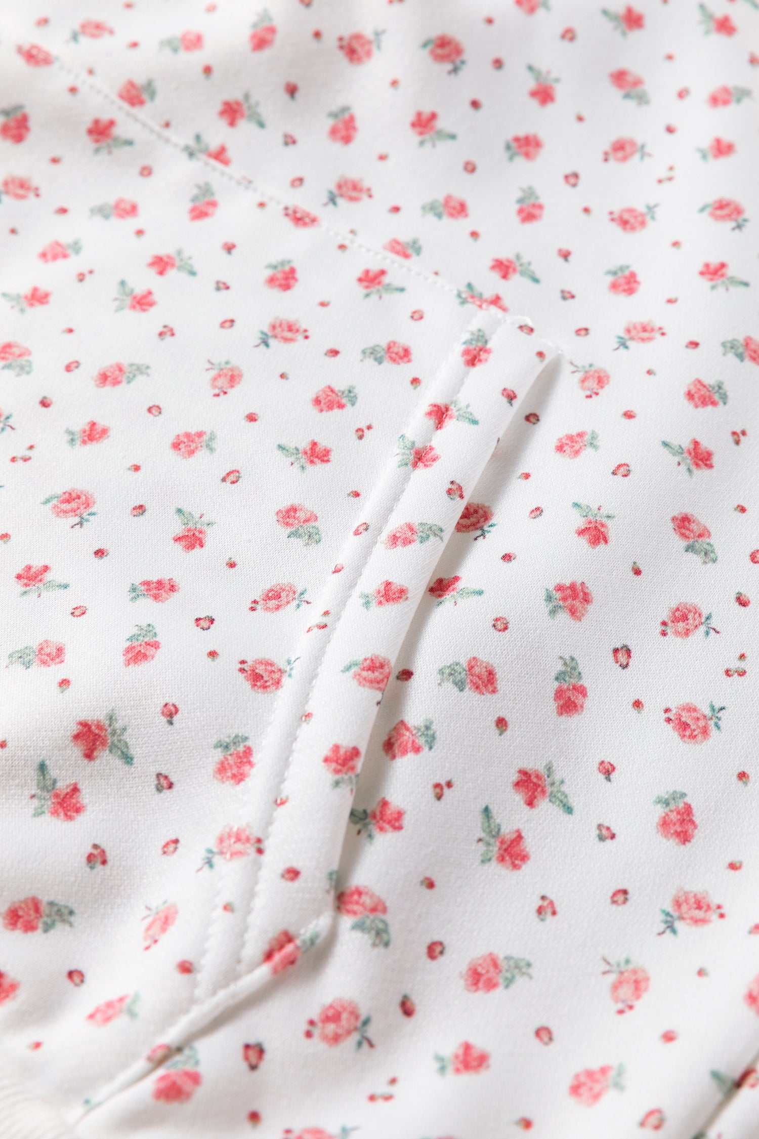 Pink Floral Print Kangaroo Pocket Hoodie Sheath Sweatpants Set 🇺🇸