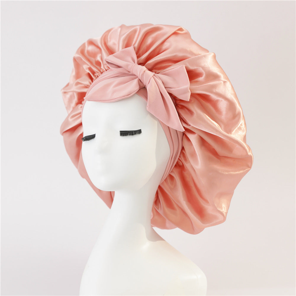 New Silk Bonnet For Sleeping Women Satin Bonnet Hair Bonnet Night Sleep Cap Scarf Wrap For Curly Hair With Tie Band For Curly Hair 🇨🇳