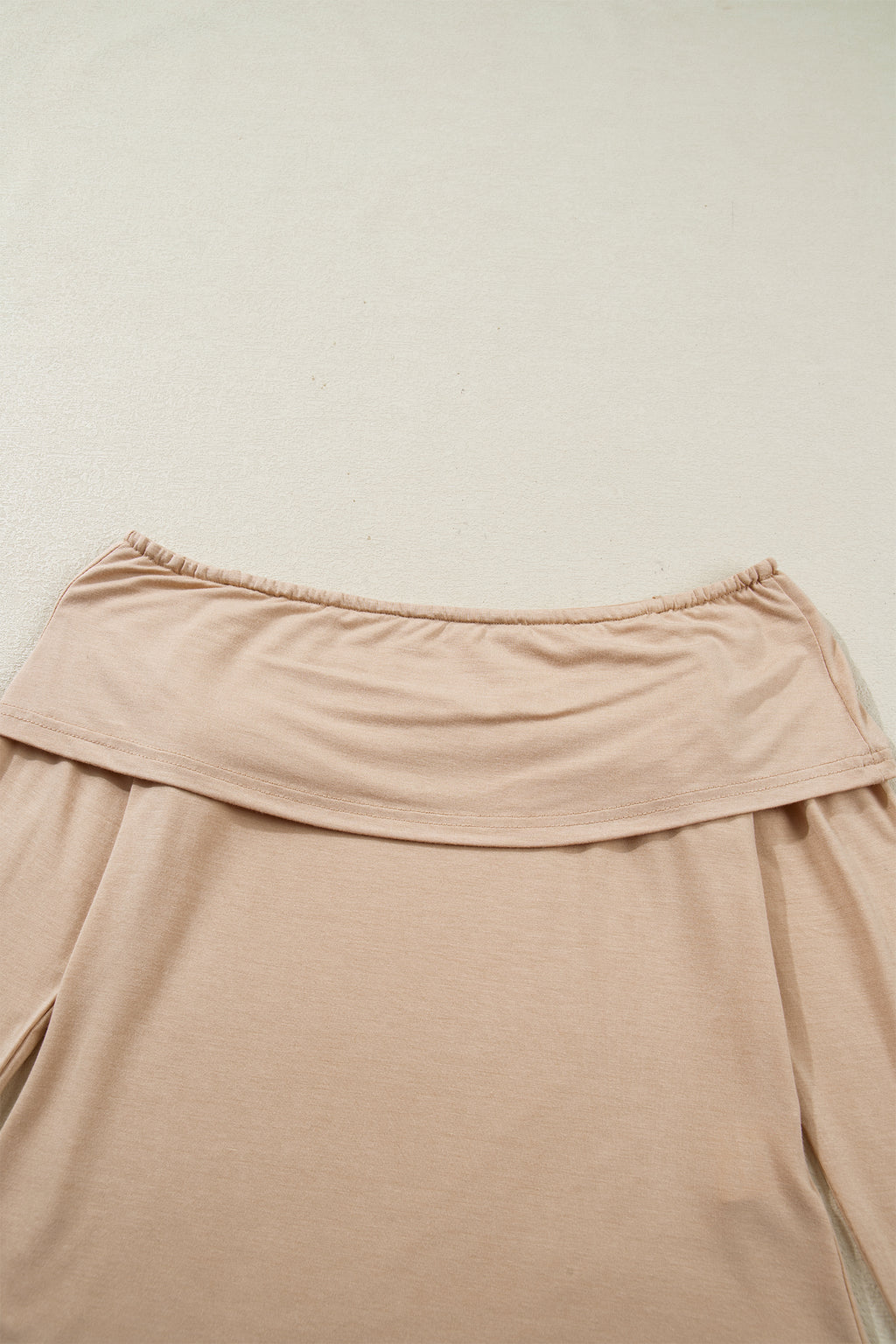 Smoke Gray Foldover Off Shoulder Long Sleeve Slim Top 🇺🇸