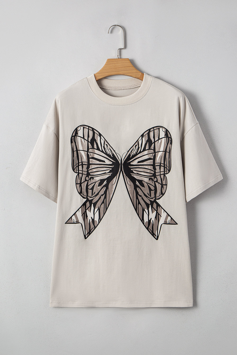 Casual Oversize Big Bow Printed Drop Shoulder Tunic Casual Tee 🇺🇲