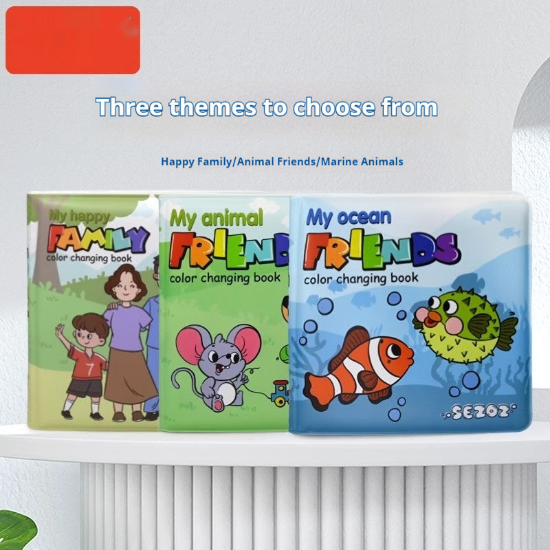 Magic Water Painting Color Changing Bath Book Baby Doodle Enlightenment Cognition Bath Toys Tear-proof Waterproof Book 🇨🇳