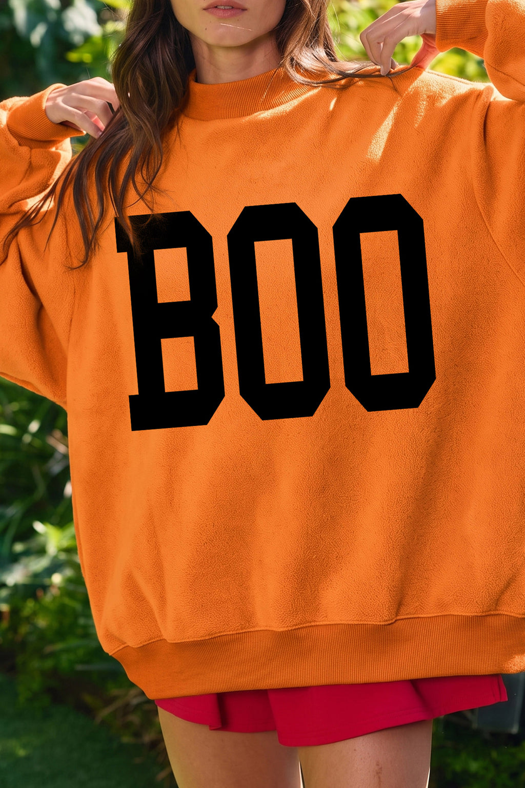 Carrot Spooky Ghost/ BOO Reversible Print Mock Neck Casual Pullover Sweatshirt 🇺🇸