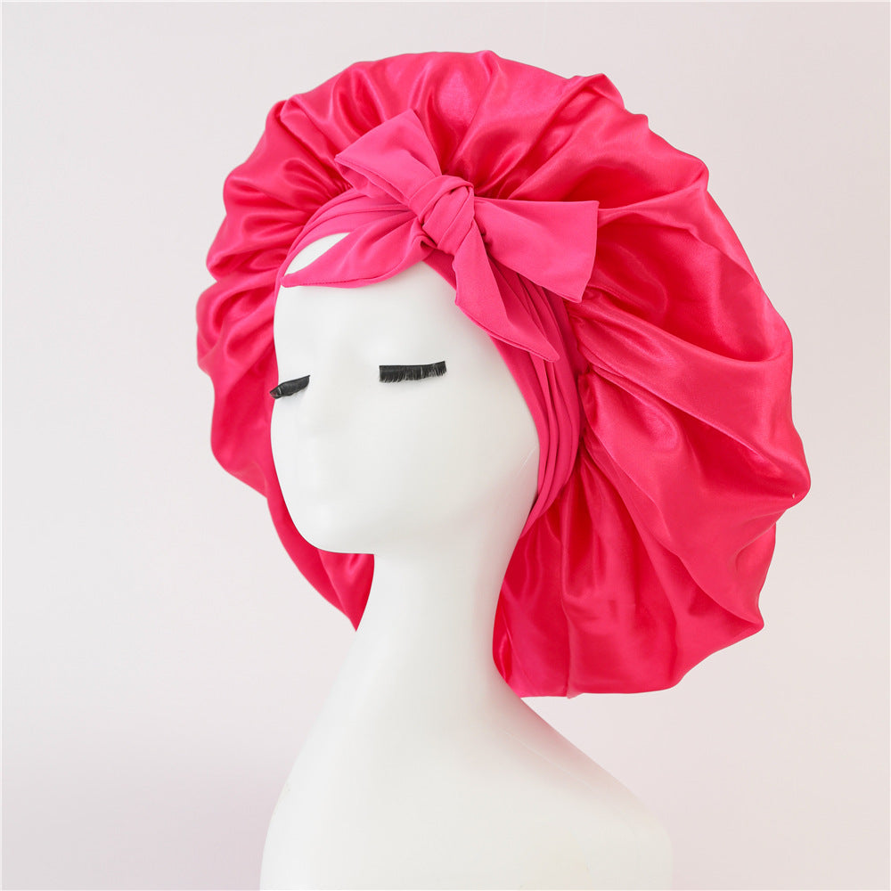 New Silk Bonnet For Sleeping Women Satin Bonnet Hair Bonnet Night Sleep Cap Scarf Wrap For Curly Hair With Tie Band For Curly Hair 🇨🇳