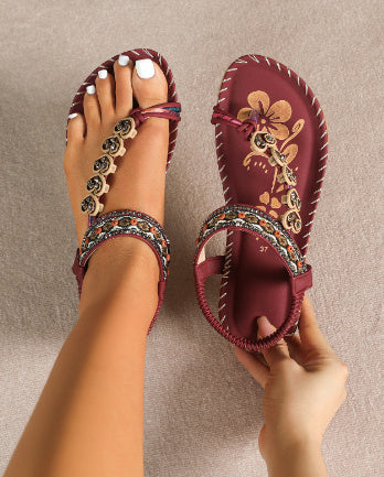 Bohemian Daily Casual Summer Rhinestone Sandals 🇨🇳