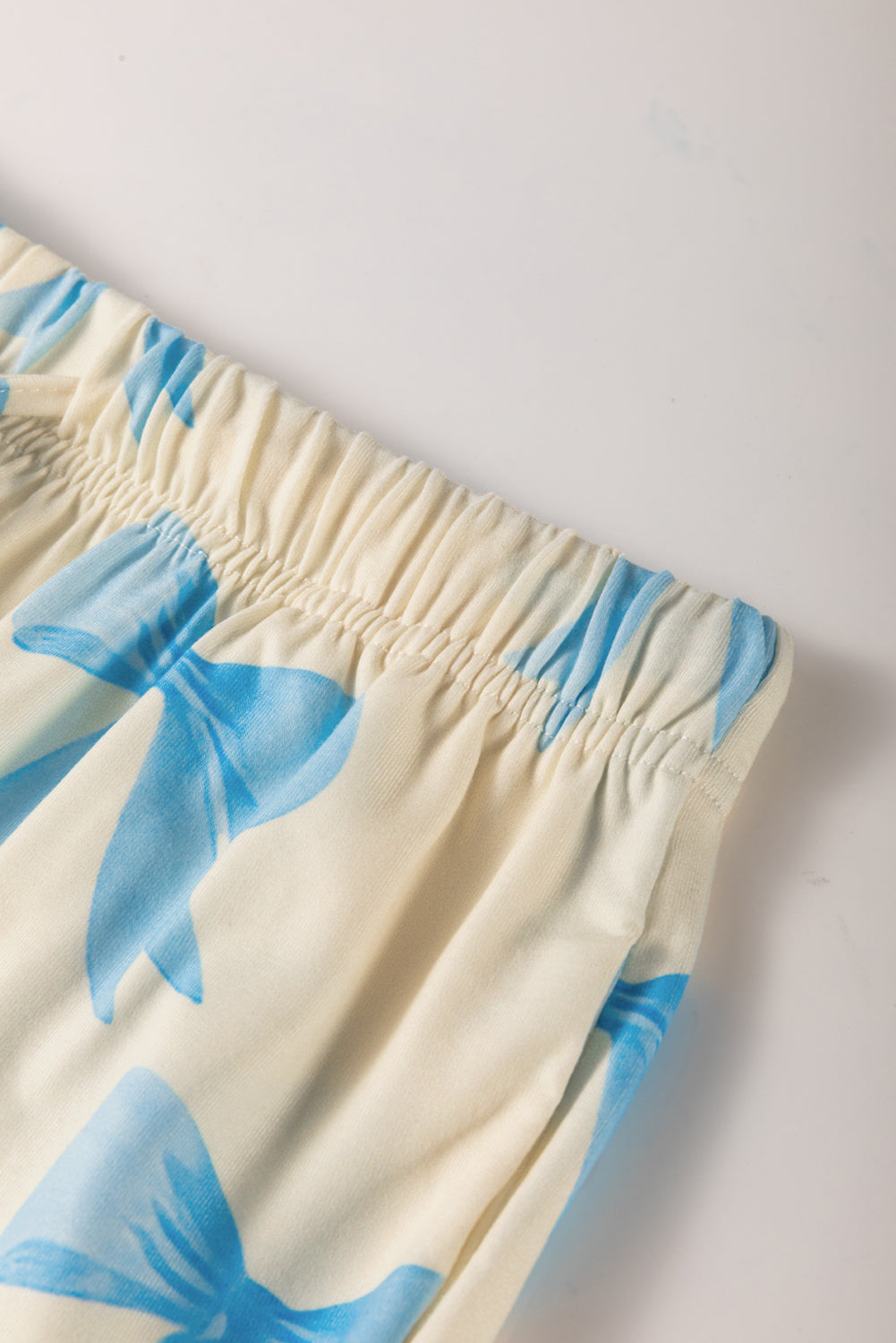 Yellow Bow Printed Short Sleeve Shirt Shorts Pajama Set 🇨🇳