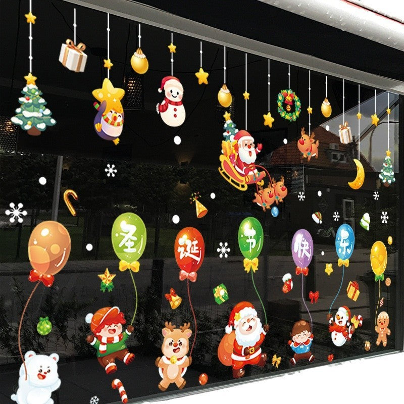 Christmas Decorations Static Sticker Santa Claus Window Sticker 🇨🇳