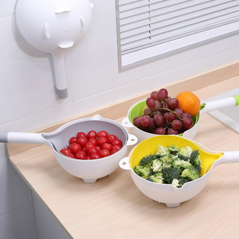 Double-layer Drain Basket Home Living Room Creative Kitchen Gadgets 🇨🇳
