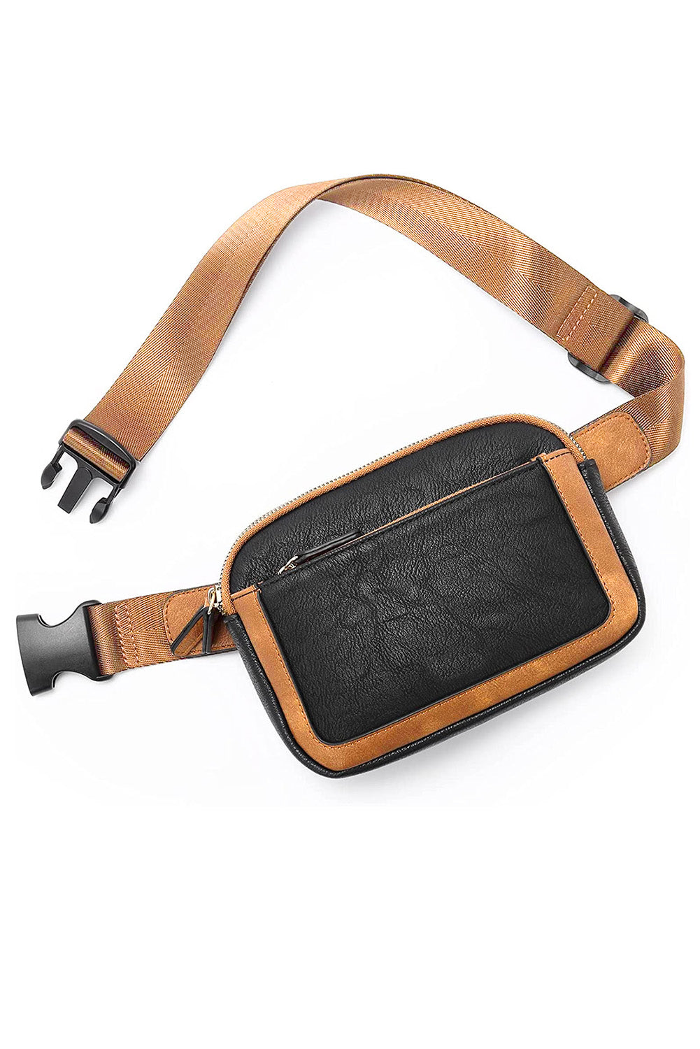Black Adjustable Strap Mini PU Leather Crossbody Bag 🇨🇳