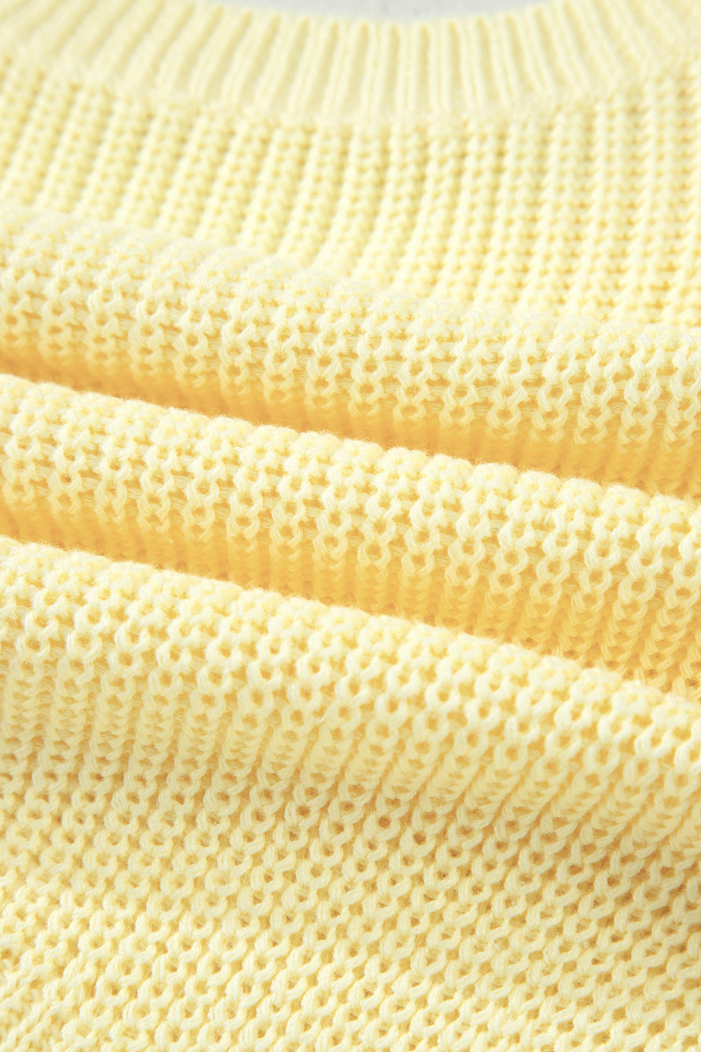 Yellow Cream Solid Color Cropped Knit Knot Back Cutout Sweater Tank 🇺🇸