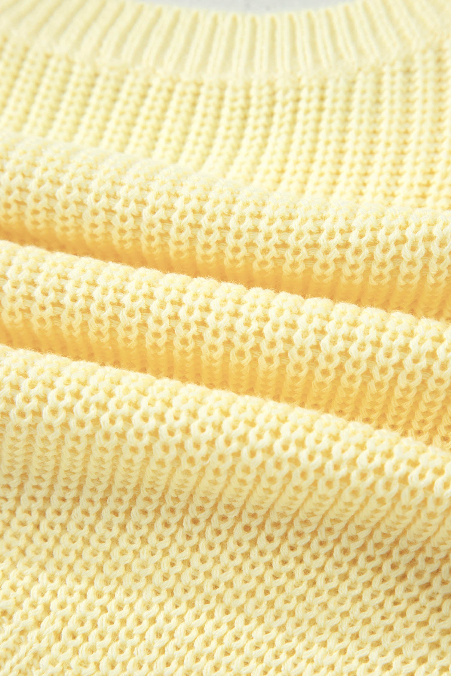 Yellow Cream Solid Color Cropped Knit Knot Back Cutout Sweater Tank 🇺🇸