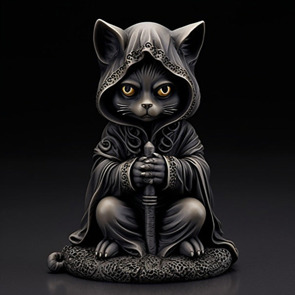 Halloween Black Cat Resin Craft Ornament Home Decoration Desktop Statue 🇨🇳