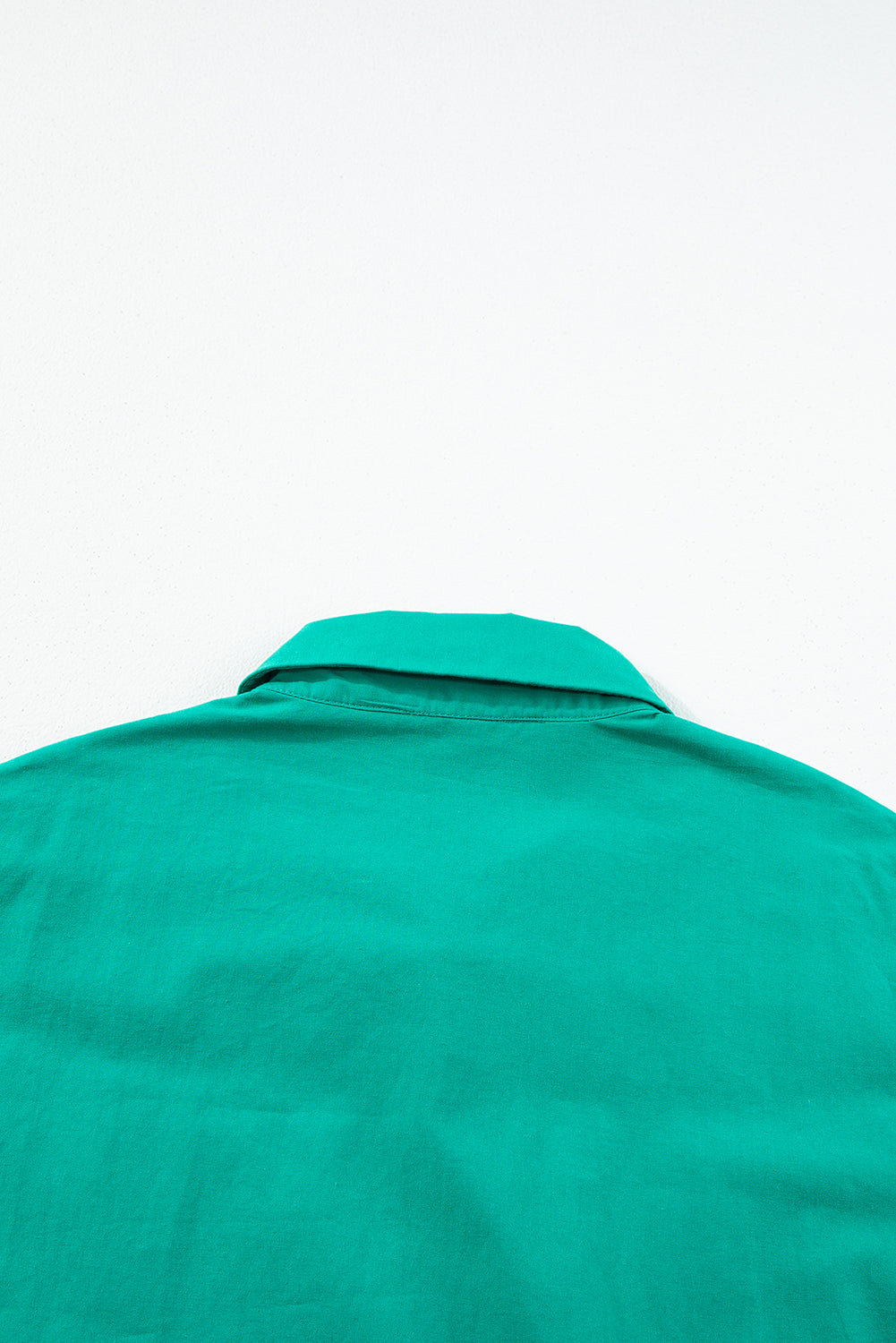 Bright Green Shirred Ruffle Sleeve Button Up Short Dress 🇨🇳