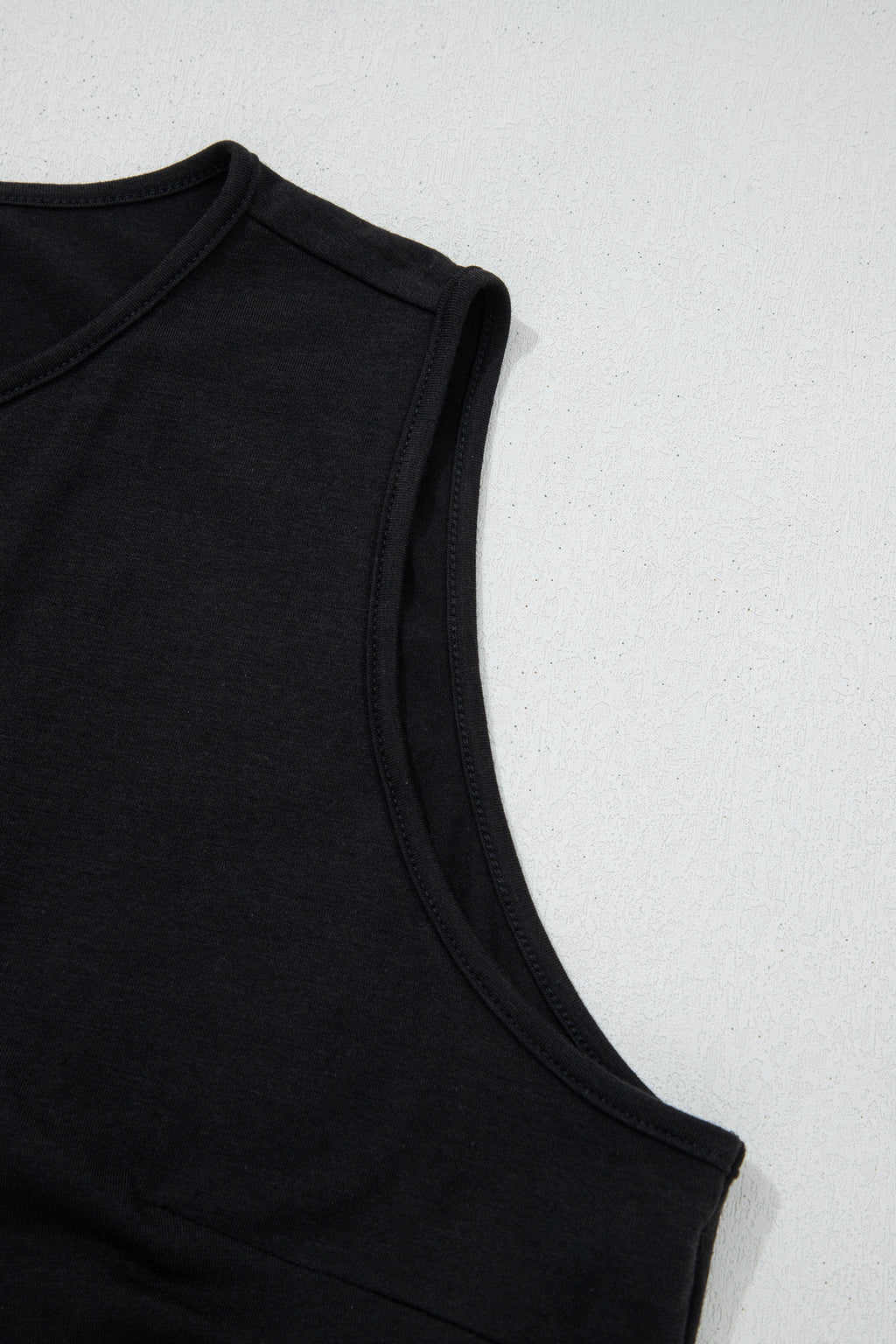 Black Plus Size Solid Color Bow Tie Peplum Tank Top 🇺🇸