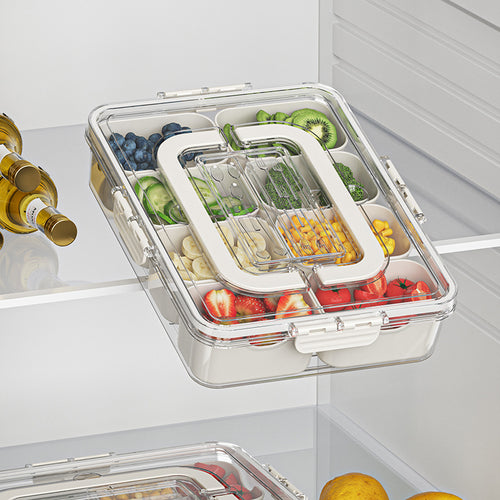8 Grids Divided Serving Tray Fruits Snack Box Organizer Food Storage Container Seasoning Separator Box Refrigerator Organizer 🇨🇳