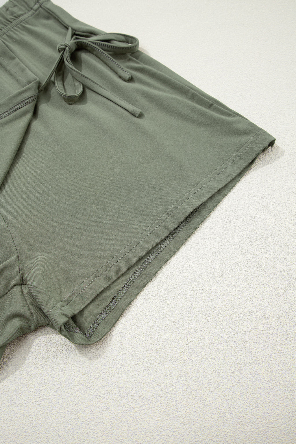 Laurel Green Solid Color Oversize Tee Tie Wrap Mini Skort 2pcs Set 🇺🇸