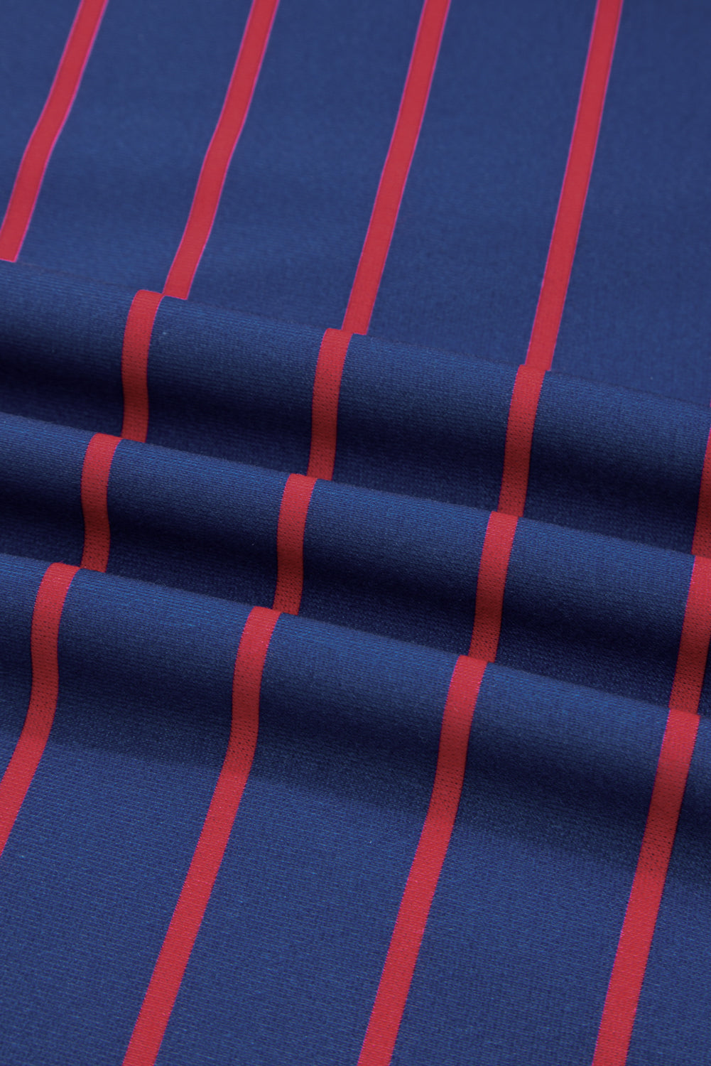 Blue Stripe Stylish Overlap Detail Drop Shoulder Pullover Sweatshirt 🇺🇸
