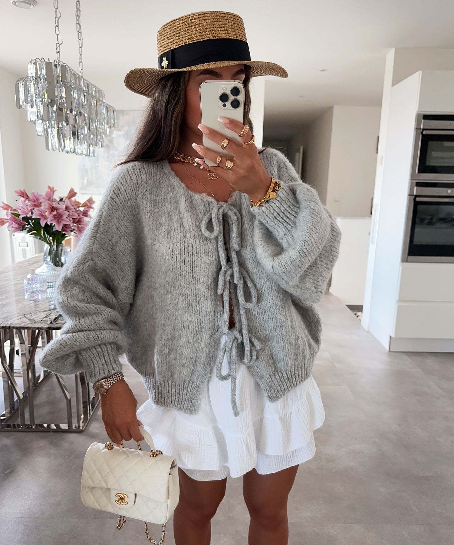 Casual Knitted Bow Lace Up Cardigan 🇨🇳