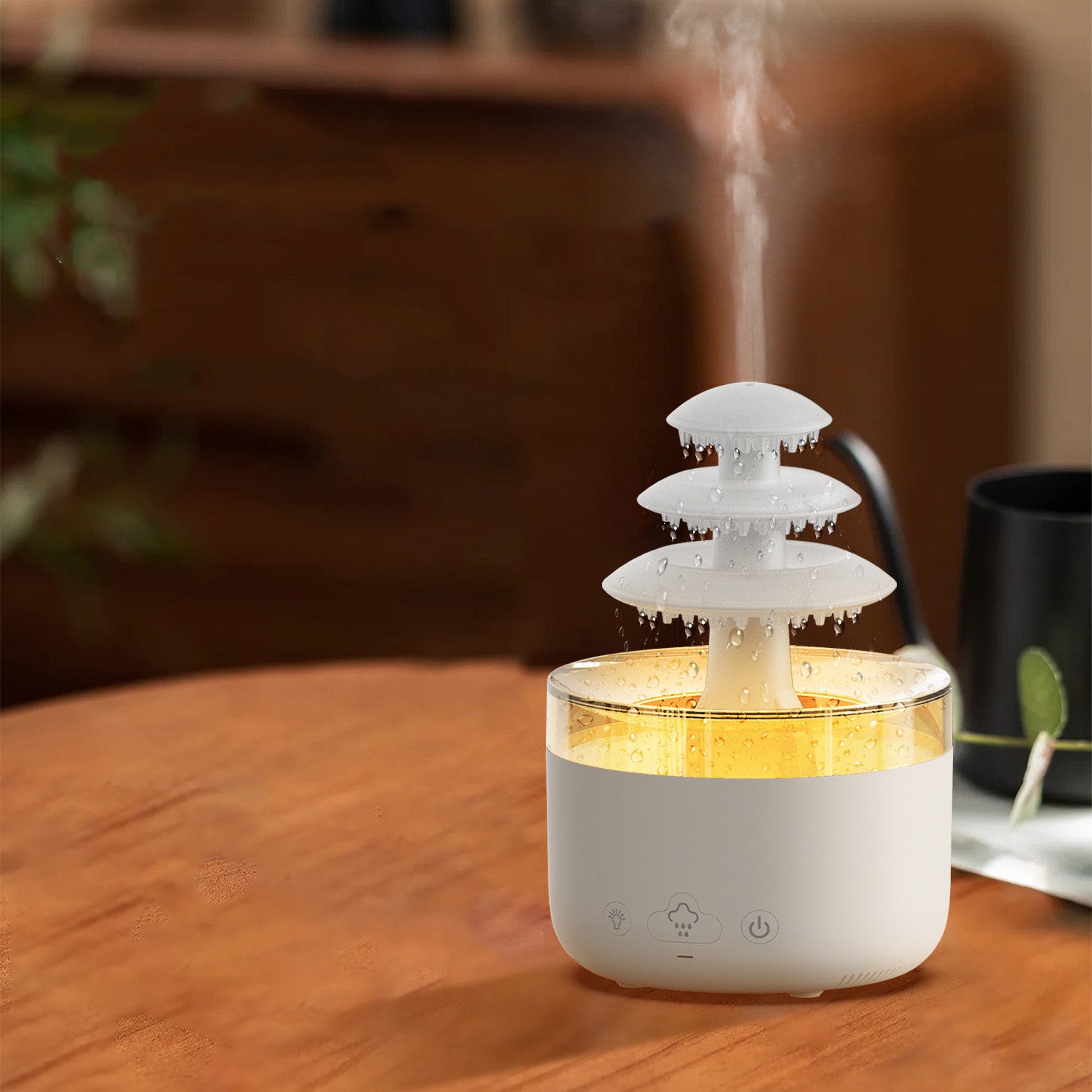 New Cloud Rain Air Humidifier Essential Oil Aromatherapy Diffuser USB Mute Mist Air Humidifier With Colorful Light 🇨🇳