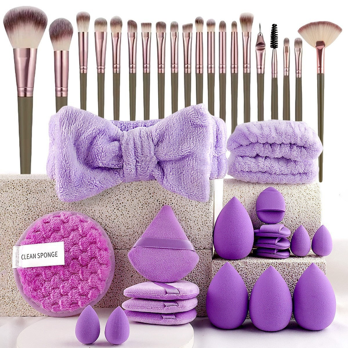 40-Piece Makeup Tool Set With Beauty Blender Soft Sponge Puffs 🇨🇳