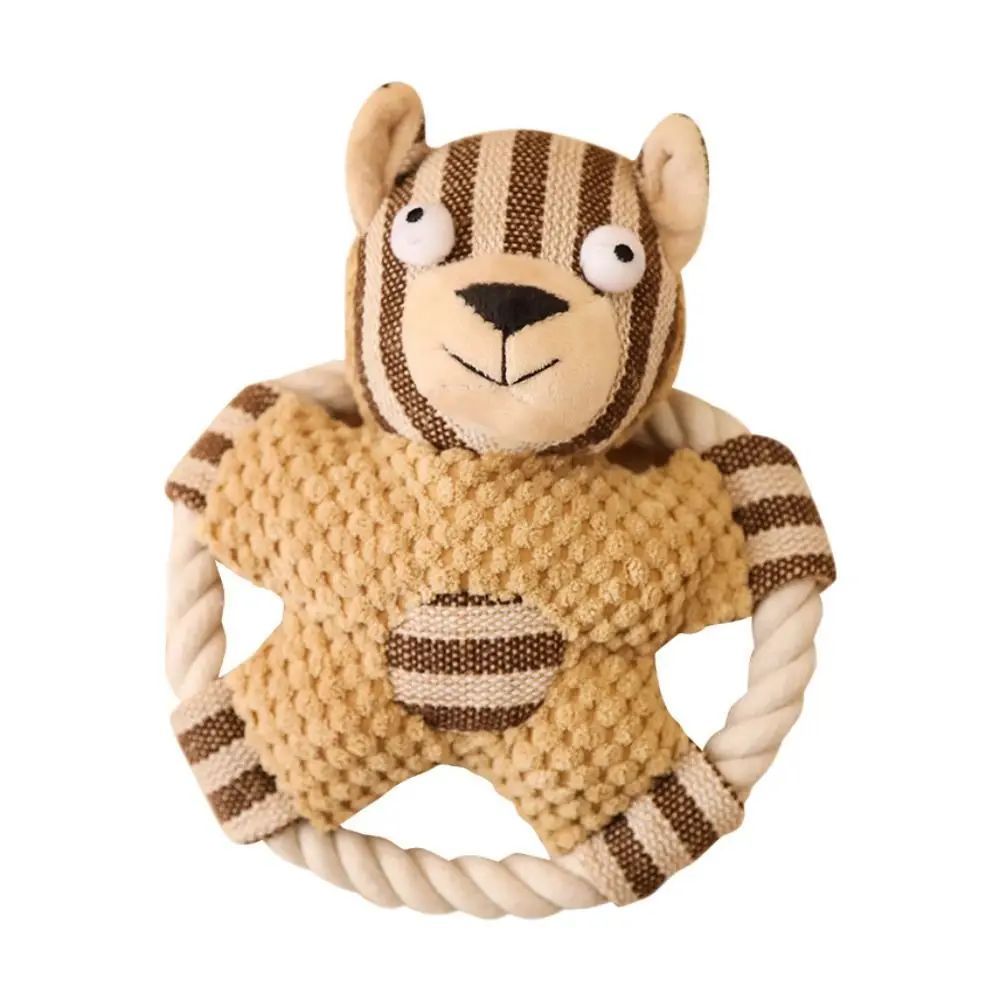 Pet Cotton Rope Toy Dog Sound Molar Teeth Cleaner Bite-resistant Rope Knot 🇨🇳
