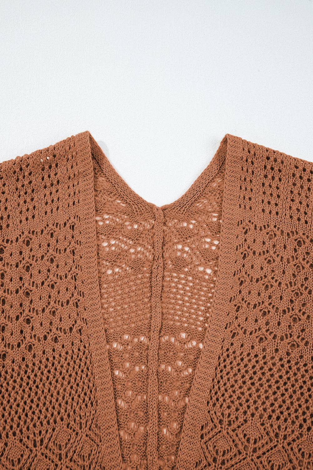 Redwood Burl Mix Pattern Hollowed Knit Open Front Cardigan 🇺🇸