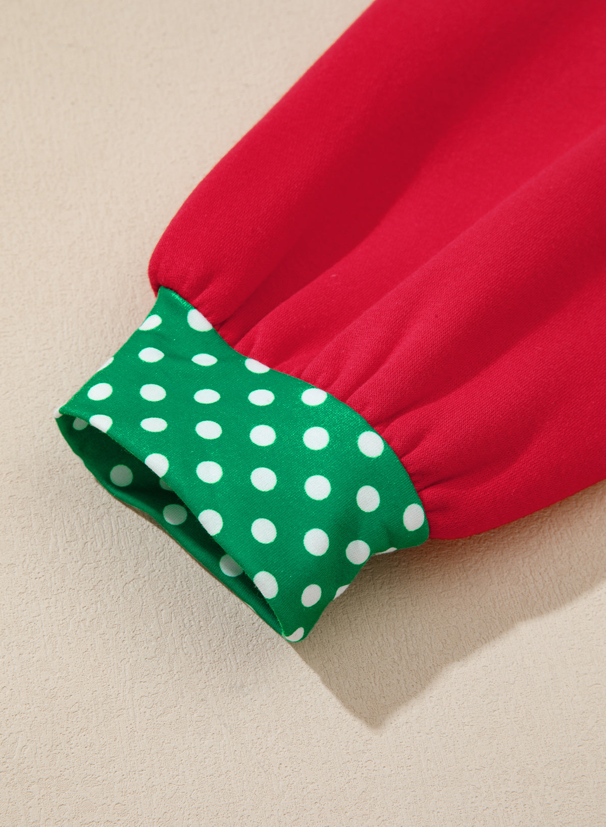Red Polka Dot Patchwork Round Neck Plus Size Sweatshirt 🇺🇸