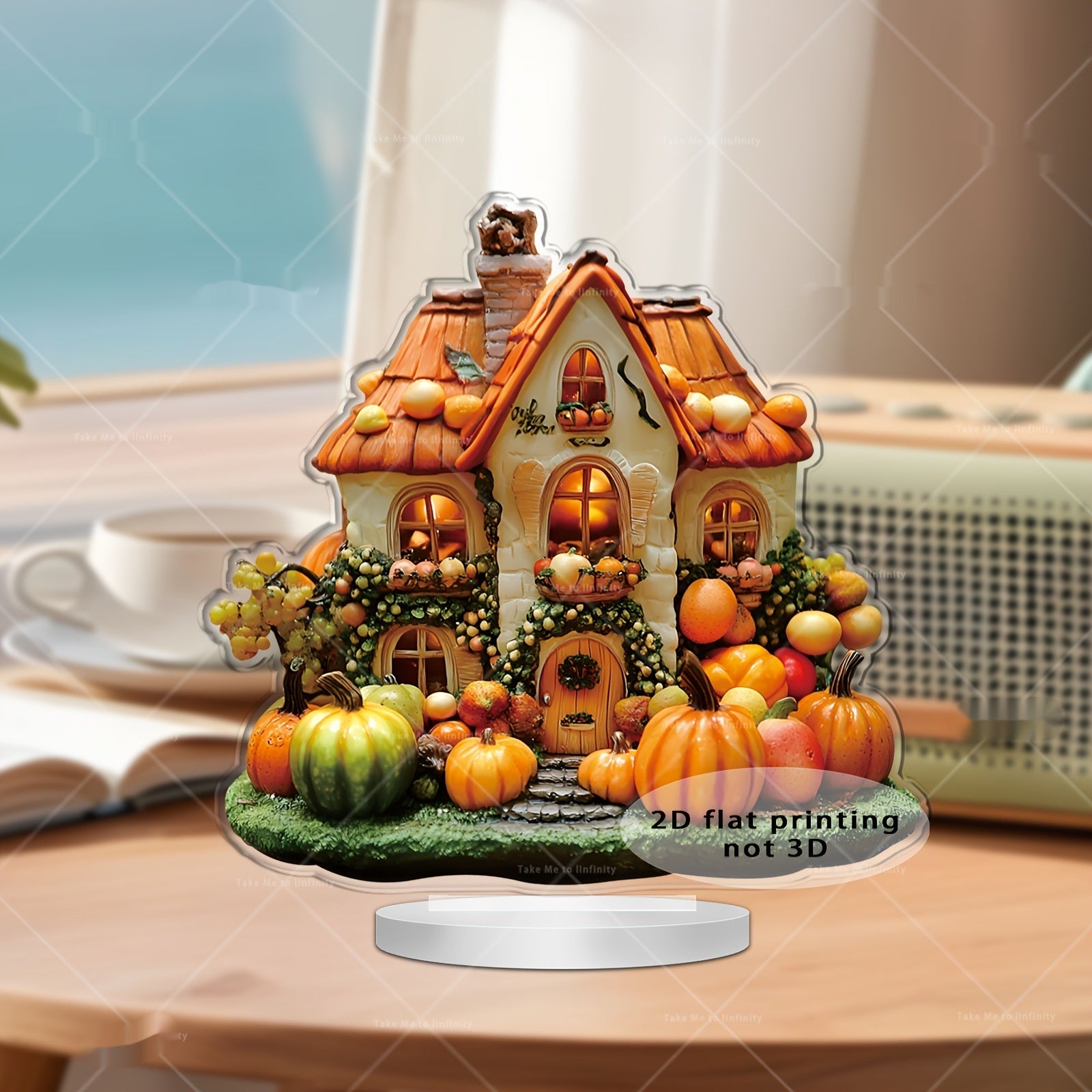 Halloween Pumpkin House Castle Dress Up 2D Flat Acrylic Table Decorative Ornament Gift 🇨🇳