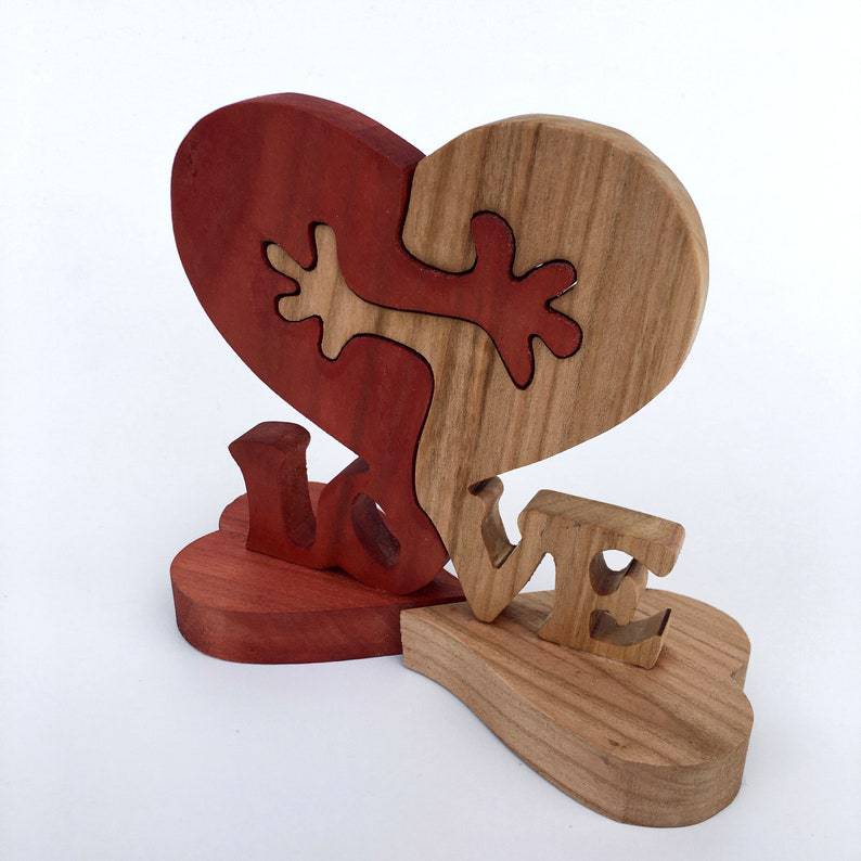 Wooden Heart Love Desktop Ornament Wooden Decoration 🇨🇳