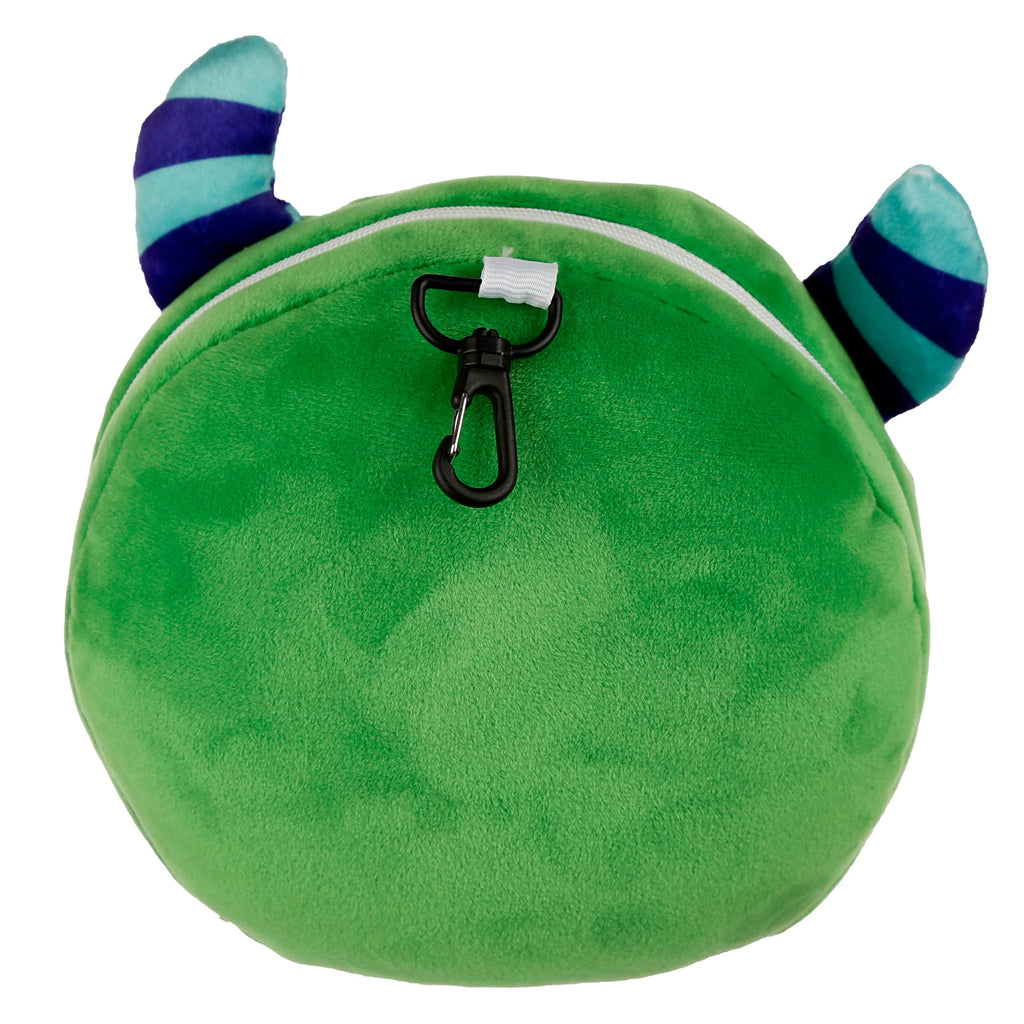 Puckator Relaxeazzz Green Monstarz Monster Round Plush Travel Pillow & Eye Mask - Sleep Eye Mask Masks - Kids Travel Accessories For Sleeping Airplane - Flight Plane Neck Pillow Pillows 🇬🇧