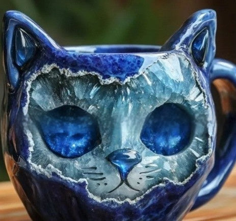 Geode Mug Crystal Cat Cup Resin Crafts 🇨🇳