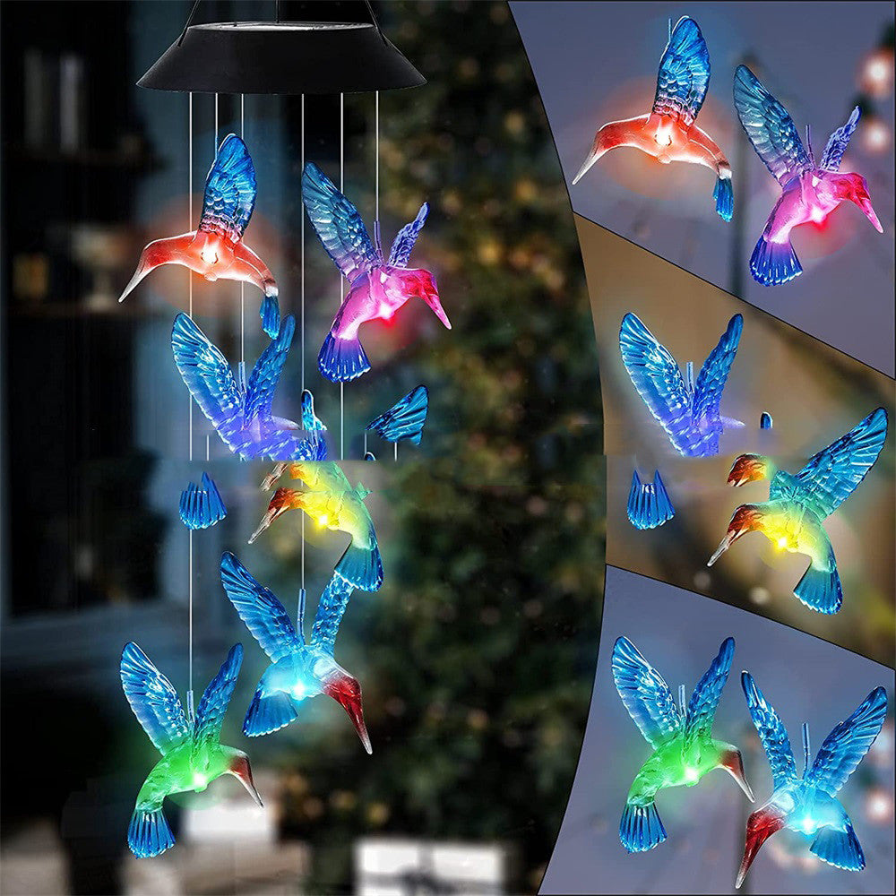 Outdoor Patio Solar Hummingbird Models Garden Decorative Lights 🇨🇳