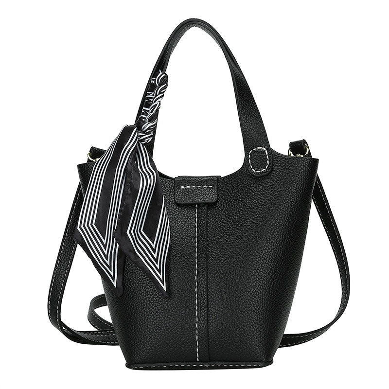 Western-style Bucket Bag With Silk Scarf For Women 🇨🇳