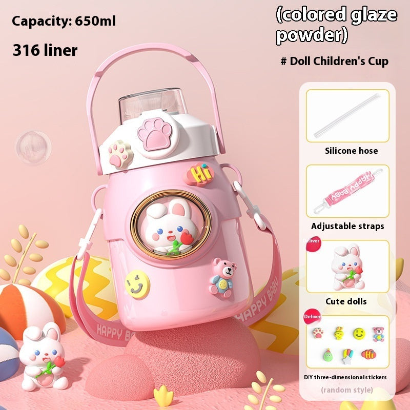 Cartoon Doll 316 Stainless Steel Insulated Straw Cup 🇨🇳