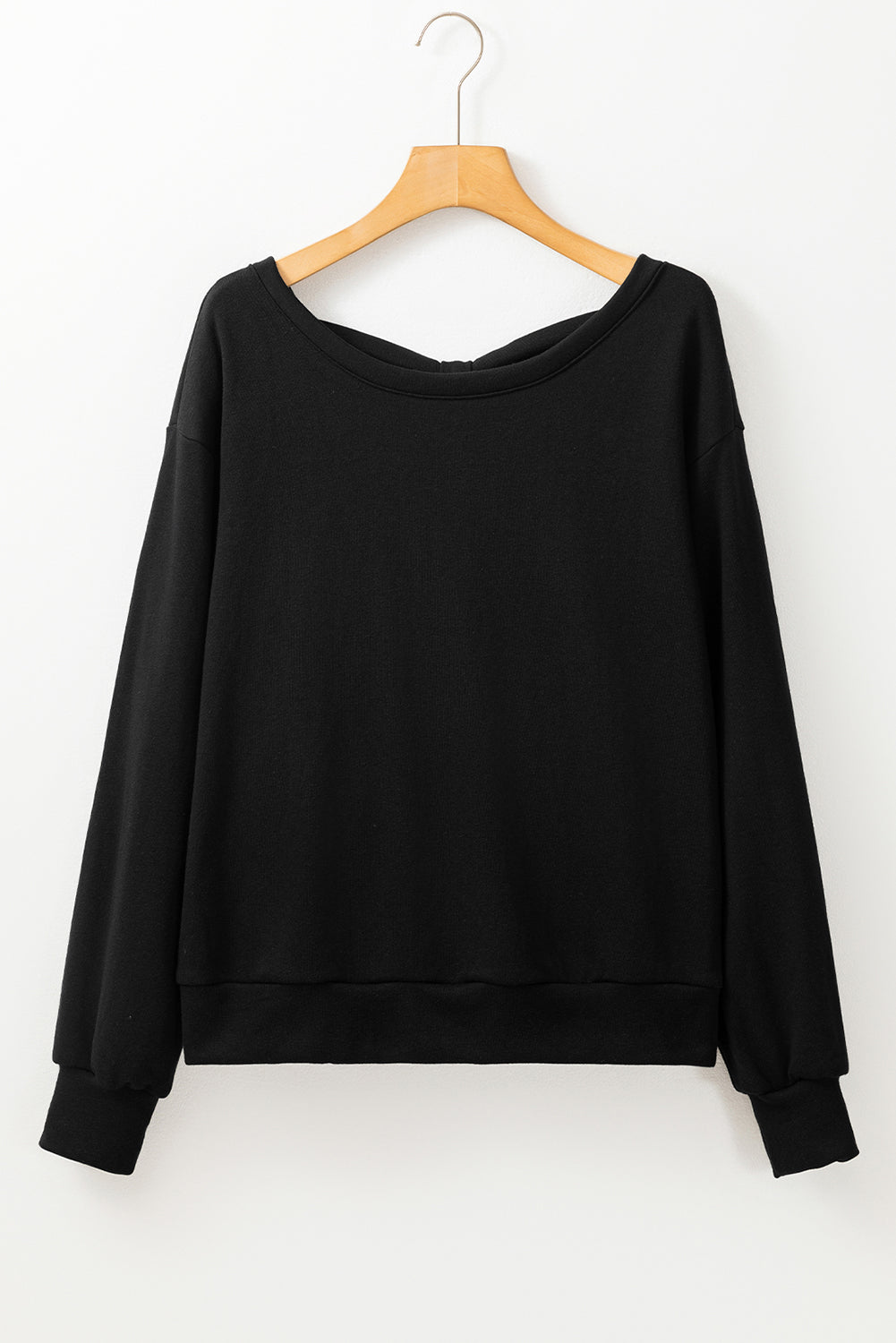 Black Bowknot Dewback Round Neck Sweatshirt 🇺🇸