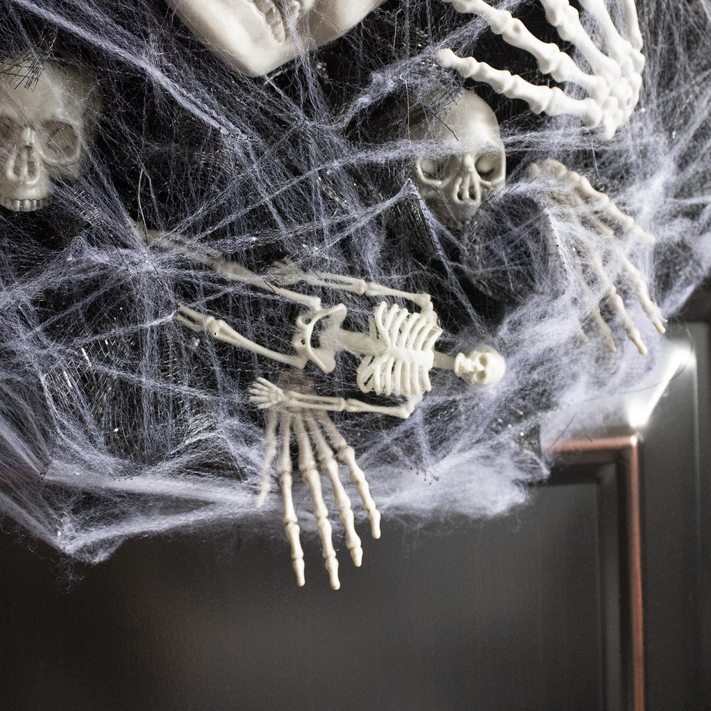 Halloween Black Mesh Skull Garland Party Layout Props 🇨🇳